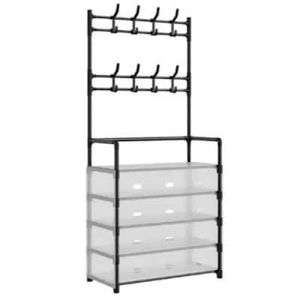 Space-Saving Entryway Hall Tree Coat Rack and Storage Stand