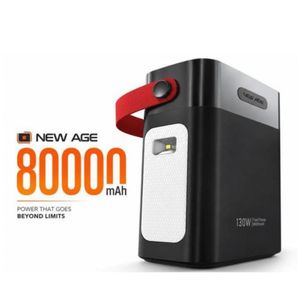 High Quality New Age 80000mÁh, PowerBank 130W Fast charging-Heavy Duty Laptop Power Bank-5 Outputs, LED Touch Light-Type-C PD, USB -For Phones , Tablets, Laptops 