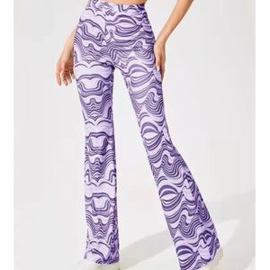 Silm Y2k Casual Prints Flare Pants For Women Clothes Elastic Waist Fashion  Hip Wrap Pantalones Mujer Streetwear Sexy Trousers
