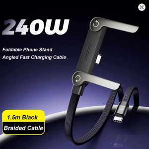 240W Folded Stand Braided Type C to Type C 1.5M Data Cable Foldeable Stand 