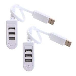 2PCS 3 Port Multi 2.0 USB HUB Splitter Mini USB Hub High Speed Rotate Splitter Adapter For Laptop Notebook PC Computer Accessories