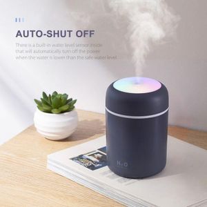 300mL Air Humidifier USB Air Diffuser Colorful Light Quiet-Grey