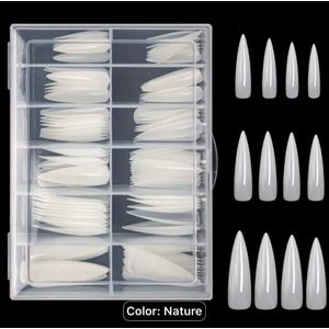 Professional 240pcs XXL Long Stiletto Acrylic Nail Tips - Natural