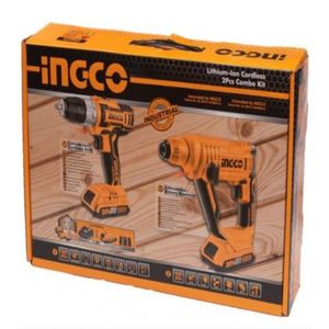 Ingco Lithium-Ion Cordless Drill + Rotary Hammer Combo Kit 20V