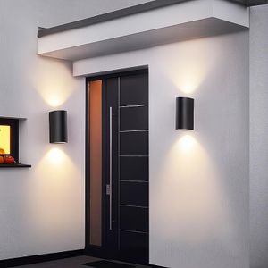 Modern Outdoor Up and Down Curved Cylinder LED Wall Sconce
