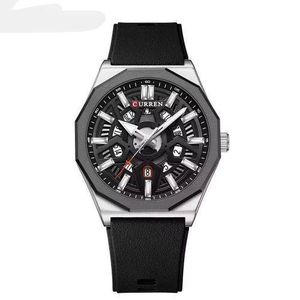 Curren  Men's Luxury & Multifunctional Chronograph Sports Rubber Strap Wristwatch