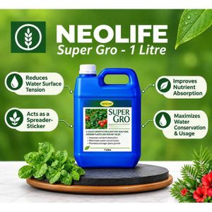 Denia NeoLife Super Gro – 5 Litre (Single), Concentrated Soil Wetting Agent & Water Penetrant That Reduces Run-off and Improves Fertiliser & Pesticide Performance