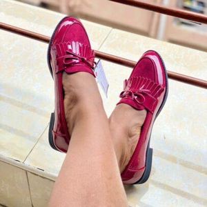 Oliveria lan High Quality Corporate Ladies Loafers Casual Shoes-Wine
