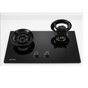 Polystar 75cm 2 burner Household 8mm tempered Glass cookerTop builtin Gas Stove Dual Purpose Hob