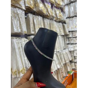Fashion Express Stylish Sexy Adorable Multicolour Rhine Stone & Enchanting Fashionable Silver Trend Leg Chain For Beautiful Adorable Unique Ladies 