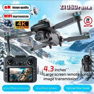 Z105 Drone 8K WIFI Aerial Photography Obstacle Avoidance Dual HD Camera Quadcopter with screen display remote control and extra Battery