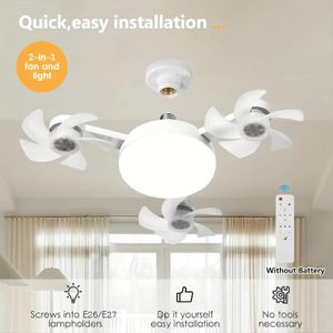 3-Head Fan Light, Dimmable Ceiling Fan Light