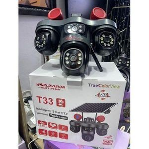 High Quality 3lense rotate V380 TRIPLE LENS PTZ SOLAR CAMERA T33