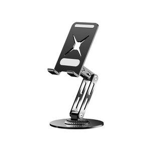 Full Metal Rotatable Phone Stand and Small Tablet Stand Black