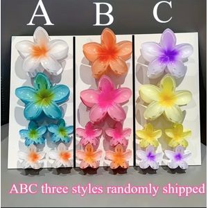 Clo Gradient Candy Flower Hair Clips, Random Colors, 4pcs - Elegant Braided Hair Ties for Women, Soft to Vibrant Colors, Suitable for Beach Photography and Daily Use, Stylish Hair Accessories for Ponytails and Buns, Women's Hair Accessories