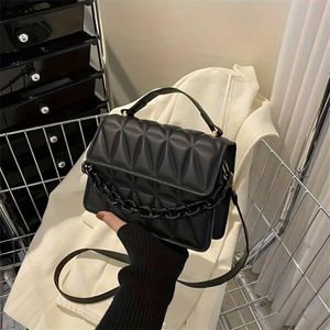 Women's mini shoulder bag, diamond handbag/small square bag - Black