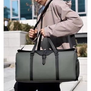Luxury Original Leather Large Capacity Business Travel Bag Waterproof Leather Duffel Bag, Travel Bag Quality Men's Duffel Travel Bag, Multipurpose Duffle Bag - Original Leather Handbag Business Trip Travel Bag, Smooth Print Shoulder Bag Gym Bags for Men