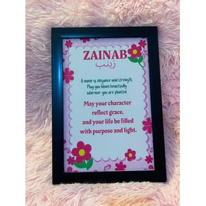 Personalized Islamic Name Meaning Wall Frame – Zainab ()