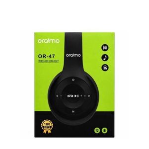 Oraimo OR-47 P47 Wireless Bluetooth Headset with Powerful Super Bass, Clear Stereo HD Sound, Built-In Microphone, Music & Call Controls, Foldable Over-Ear Design – Black