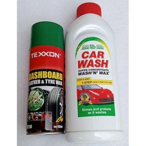 ABRO Gold Liquid Car Wash 946ml & Dashboard, Tyre Wax 450mL