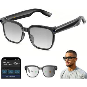Chen AI Smart Glasses with Camera, 8MP HD Camera Glasses for Men, AI Recording Glasses with Voice Assistant,Open-Ear Audio,Real-Time Translation,Video Recording Sunglasses for Life & Work Photochromic 