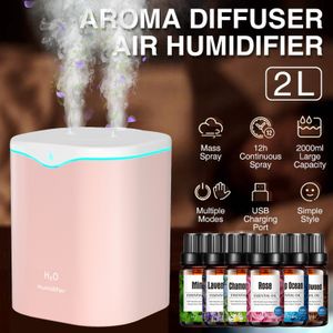 2000ML USB Powered Air Humidifier Purifier Aromatherapy Diffuser Cool Mist  Maker