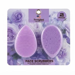 Beauty Land Soft Silicon Face Pore Scrubber/ Facial Cleansing Brush - Purple - 2 In Pack
