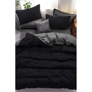 LUXURY AMERICAN PLAIN ASH and  BLACK DUVET SET  with 4 pillowcases (Bedding  Set)