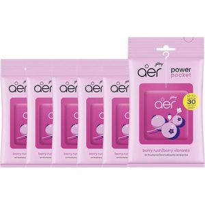 6X Godrej Aer Power Pocket Bathroom Fragrance - (Berry Rush)
