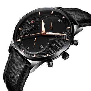 REWARD  Superior Exclusive Black Designer Chronograph Leather Textured Wristwatch