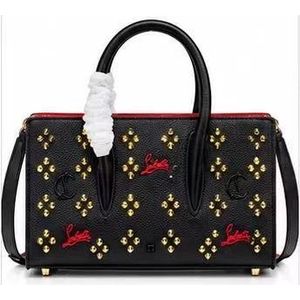Elegant Black Floral Pattern Handbag Set