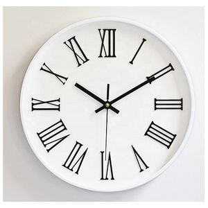 12 Inch Minimalist Roman Numeral Wall Clock - White