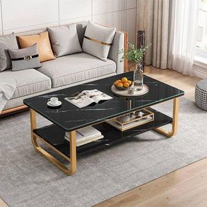 Living Room Glossy MDF Nordic Rectangle Center Coffee Table