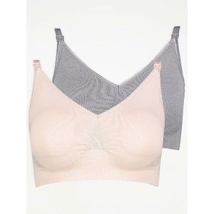 Cross Over Non Wired Nursing Bras 2 Pack - George at ASDA