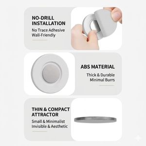 Porodo Remote Control Magnetic Sticker TV Air Conditioner Remote Control Wall Fixed Storage Punch-Free Wall Hanging Strong Magnetic Hook