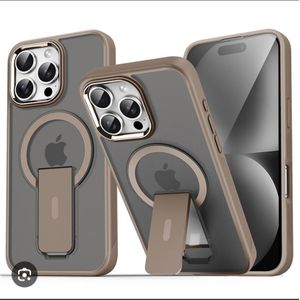 iPhone 16 pro Clear Case 360°Rotatable Magnetic Ring Stand, Compatible with Mag-Safe Military Drop Protection Hybrid Bumper, Wireless Charging Ring Holder Cover 