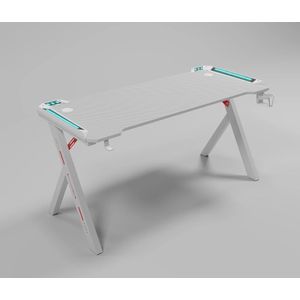 Modern Y Shaped RGB Led Lights Gaming Table 1.2Mtr (White)