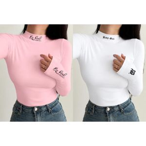 2 In 1 Fashion Crop Top Long Sleeve Top For Ladies