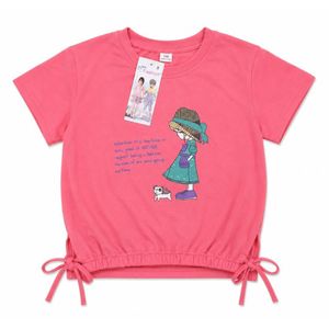 Girls' Pink  Cinched Waist Graphic T-Shirt