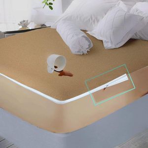 Genera Beige waterproof mattress cover elastic 