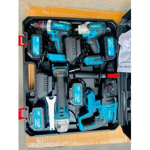 Makita 288V Cordless Power Tool Combo Kit 4-in-1 - Drill, Impact Driver, Hammer Drill, Angle Grinder + 4 Batteries + Case