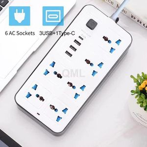 Currently Out of Stock 2-meter-long European standard multi-functional power socket features an 