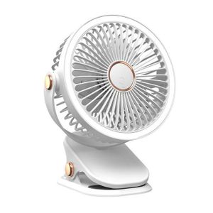  Rechargeable LED Fan - White, 3-in-1 wall-mounted/desktop/clamp fan, 10000mAh battery, 720° rotation, three-level lighting, five-level fan speed adjustment, brushless motor.