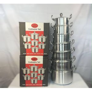Hoffner Cookware- 7 Pieces Aluminum Pot Set