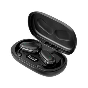 Winwolf X96 Open Ear Wireless Bluetooth Headset Ear-Hook Sport Headphones 28H Playtime LED Digital Display Dual Mic Call Noise Cancellation 3D Spatial Audio Earphones - Black
