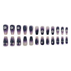 Dark skull punk style unique False nails