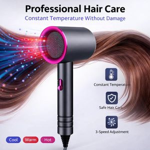 TIMBUTUS Hair Dryer with Constant Temperature, 3-Speed Heat Control, Lightweight Travel Blow Dryer with Blue Light Protection