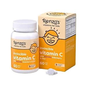 RENZO'S VITAMINS Kids Vitamin C + Elderberry & Zinc Immune - 60 Tabs