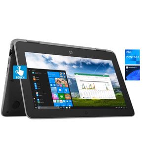 Hp Probook 11 - TOUCH- 256GB SSD/4GB RAM-Intel PENTIUM QUAD CORE WIN 11 Pro Laptop +Mouse &USB Light