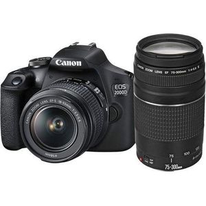Canon EOS 2000D with EF-S 18-55mm IS, Lens & EF 75-300mm
